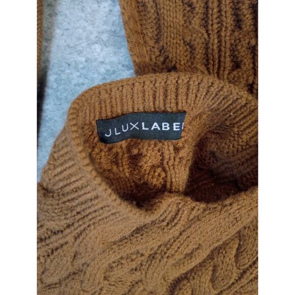 JLUXLABEL Womens S Cable Knit Mock Neck Cut Out Bodycon Sweater Dress - Picture 7 of 12